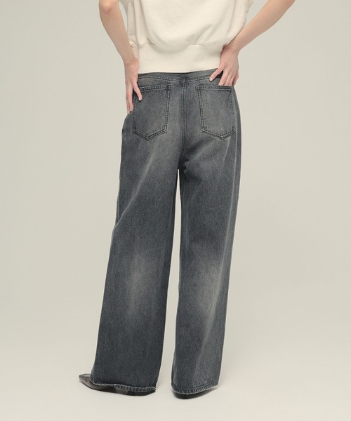 再入荷アイテム eL】Loose wide Denim Pants/246474（デニムパンツ）｜eL（エル パンツ