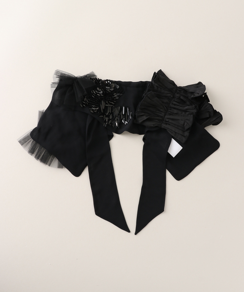 [MARGE]Lace embroidery collar黒チュールショール MARGE]Lace embroidery collar黒チュールショール 【公式通販】
