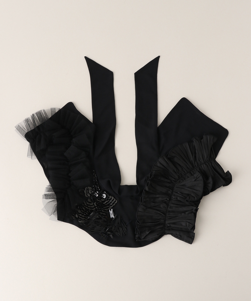 [MARGE]Lace embroidery collar黒チュールショール Lace embroidery collar - MARGE Online Shop