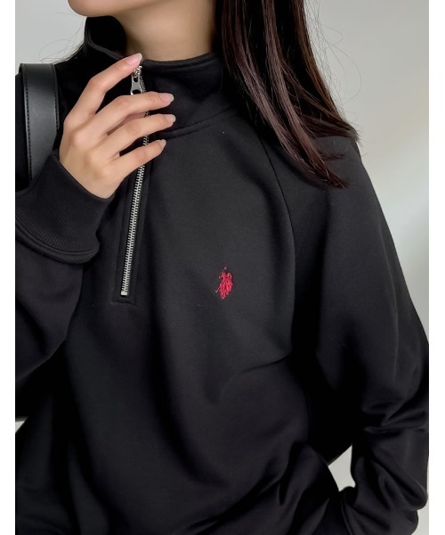Re:EDIT（リエディ）の「[U.S. POLO ASSN.][別注]ワンポイント刺繍ハーフジップスウェットプルオーバー（スウェット・レディース・ブラック/オートミール/ホワイト・MEDIUM/LARGE/X-LARGE）」の14枚目の写真