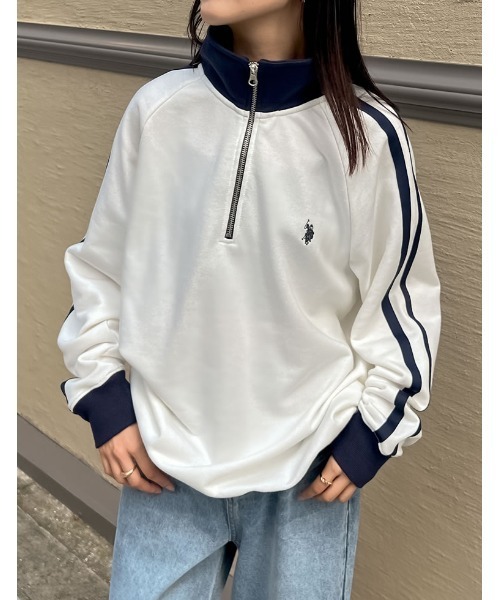 Re:EDIT（リエディ）の「[U.S. POLO ASSN.][別注]ワンポイント刺繍ハーフジップスウェットプルオーバー（スウェット・レディース・ブラック/オートミール/ホワイト・MEDIUM/LARGE/X-LARGE）」の20枚目の写真