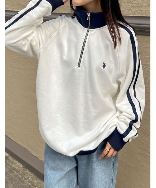 Re:EDIT（リエディ）の「[U.S. POLO ASSN.][別注]ワンポイント刺繍ハーフジップスウェットプルオーバー（スウェット・レディース・ブラック/オートミール/ホワイト・MEDIUM/LARGE/X-LARGE）」の16枚目の写真