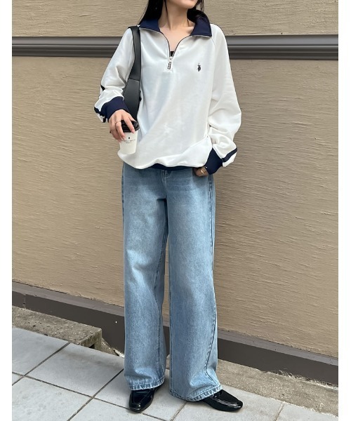 Re:EDIT（リエディ）の「[U.S. POLO ASSN.][別注]ワンポイント刺繍ハーフジップスウェットプルオーバー（スウェット・レディース・ブラック/オートミール/ホワイト・MEDIUM/LARGE/X-LARGE）」の17枚目の写真