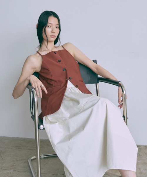EN NEUME(エンノイム)の「Cocoon Silhouette Skirt(スカート・レディース・ライトカーキ/ブラック/オフホワイト・FREE)」の21枚目の写真