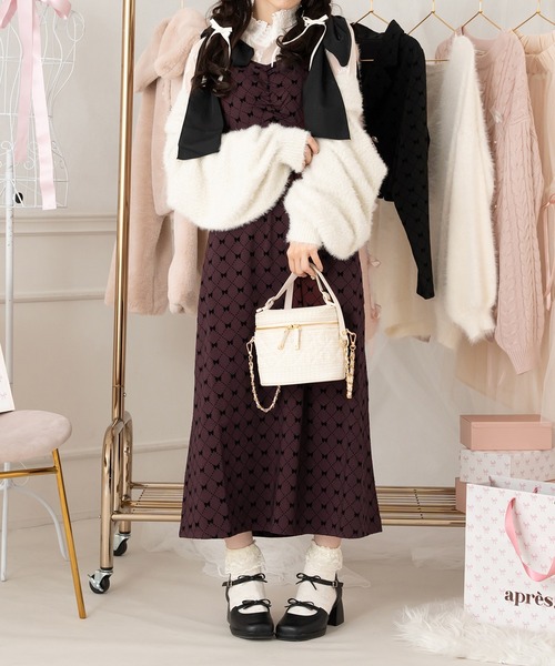 セール】【7周年限定アイテム】リボン柄キャミワンピース【ZOZOTOWN