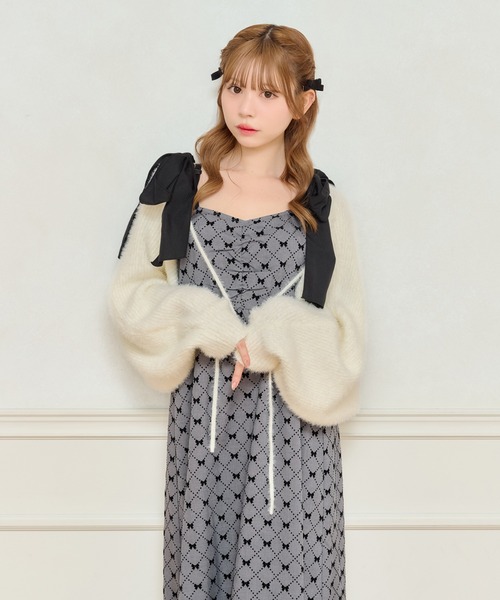 セール】【7周年限定アイテム】リボン柄キャミワンピース