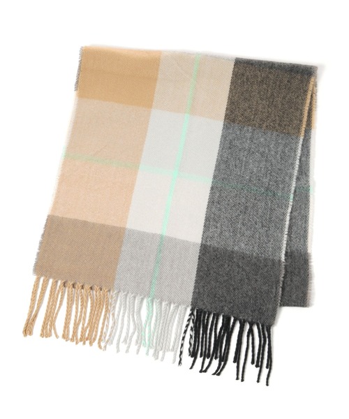 LAKOLE（ラコレ）の「アソートチェックマフラー / 131445（マフラー・レディース・ブルー/グレー/オフホワイト/カーキ/ブラック/パープル/オレンジ・FREE）」の9枚目の写真