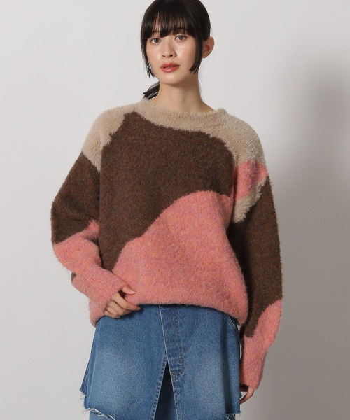 LAKOLE（ラコレ）の「インターシャ配色プルオーバー / 250838（ニット/セーター・レディース・ピンク/オレンジ/ブルー・FREE）」の22枚目の写真