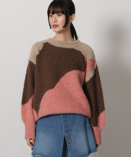 LAKOLE（ラコレ）の「インターシャ配色プルオーバー / 250838（ニット/セーター・レディース・ピンク/オレンジ/ブルー・FREE）」の21枚目の写真