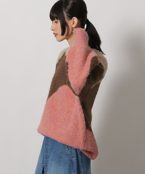 LAKOLE（ラコレ）の「インターシャ配色プルオーバー / 250838（ニット/セーター・レディース・ピンク/オレンジ/ブルー・FREE）」の20枚目の写真