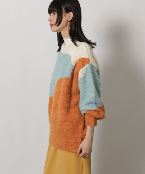 LAKOLE（ラコレ）の「インターシャ配色プルオーバー / 250838（ニット/セーター・レディース・ピンク/オレンジ/ブルー・FREE）」の14枚目の写真