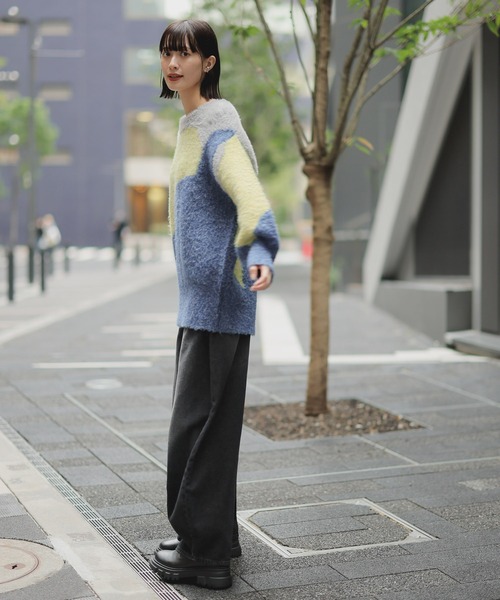 行町 セール】インターシャ配色プルオーバー / 250838（ニット