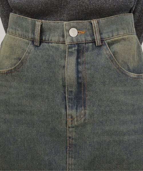 tiptop(ティップトップ)の「フロントスリットデニムロングスカート(デニムスカート・レディース・ダークブルー/ブラック・FREE)」の6枚目の写真