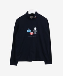 コットン混吸水速乾長袖ハイネックプルオーバー