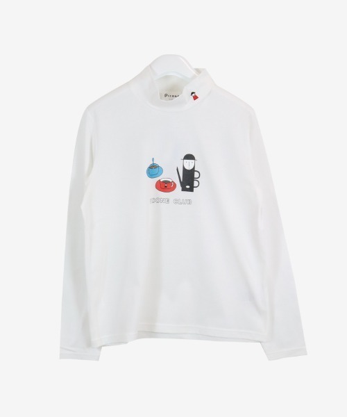 Picone CLUB（ピッコーネクラブ）の「コットン混吸水速乾長袖ハイネックプルオーバー（Tシャツ/カットソー・レディース・ピンク/ホワイト/イエロー/ネイビー・S/M/L）」の2枚目の写真