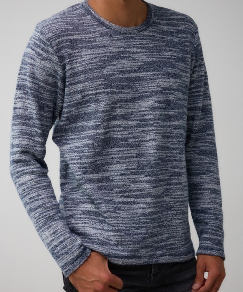 AZUL by moussy（アズールバイマウジー）の「起毛スラブ長袖トップス（Tシャツ/カットソー・メンズ・レッド系その他/ブルー系その他3/グレー系その他/ホワイト/ブラック・SMALL/MEDIUM/LARGE）」の4枚目の写真