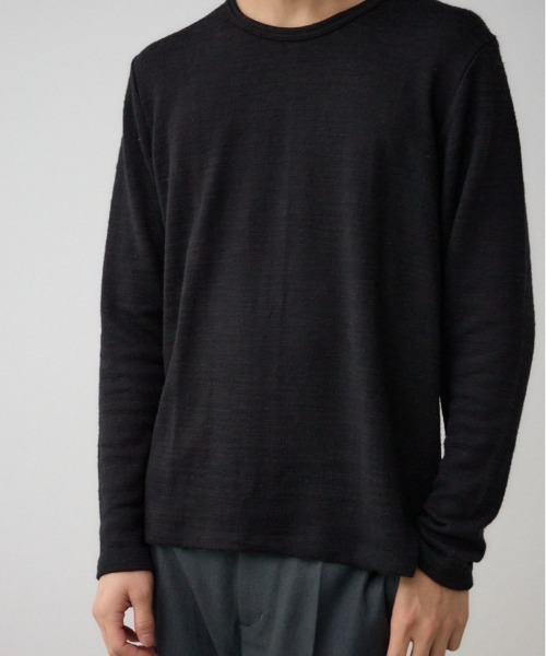 AZUL by moussy（アズールバイマウジー）の「起毛スラブ長袖トップス（Tシャツ/カットソー・メンズ・レッド系その他/ブルー系その他3/グレー系その他/ホワイト/ブラック・SMALL/MEDIUM/LARGE）」の3枚目の写真