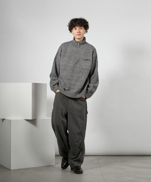 kutir（クティール）の「RUBBER LOGO MELANGE HALF ZIP KNIT/ラバーロゴメランジハーフジップニット（ニット/セーター・メンズ・グリーン系/ブラック/レッド・LARGE/MEDIUM）」の12枚目の写真