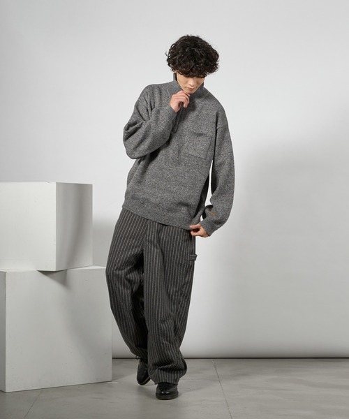 kutir（クティール）の「RUBBER LOGO MELANGE HALF ZIP KNIT/ラバーロゴメランジハーフジップニット（ニット/セーター・メンズ・グリーン系/ブラック/レッド・LARGE/MEDIUM）」の11枚目の写真