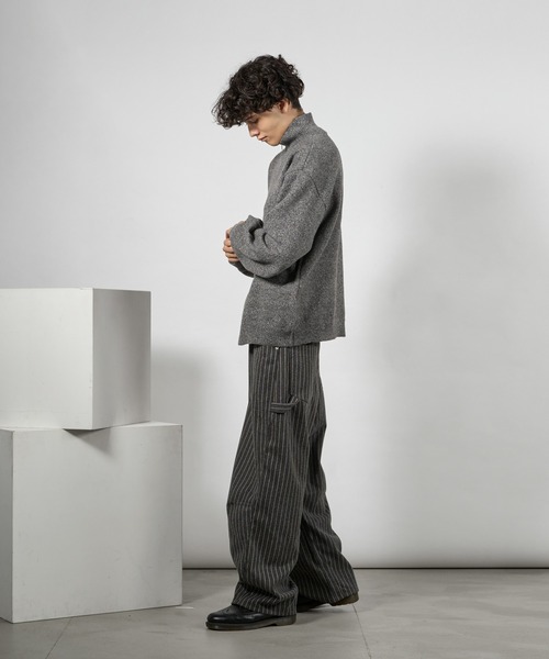 kutir（クティール）の「RUBBER LOGO MELANGE HALF ZIP KNIT/ラバーロゴメランジハーフジップニット（ニット/セーター・メンズ・グリーン系/ブラック/レッド・LARGE/MEDIUM）」の14枚目の写真