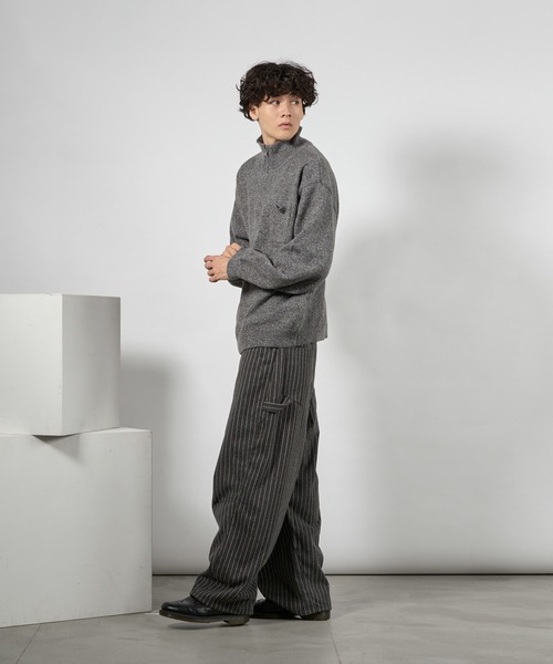 kutir（クティール）の「RUBBER LOGO MELANGE HALF ZIP KNIT/ラバーロゴメランジハーフジップニット（ニット/セーター・メンズ・グリーン系/ブラック/レッド・LARGE/MEDIUM）」の13枚目の写真