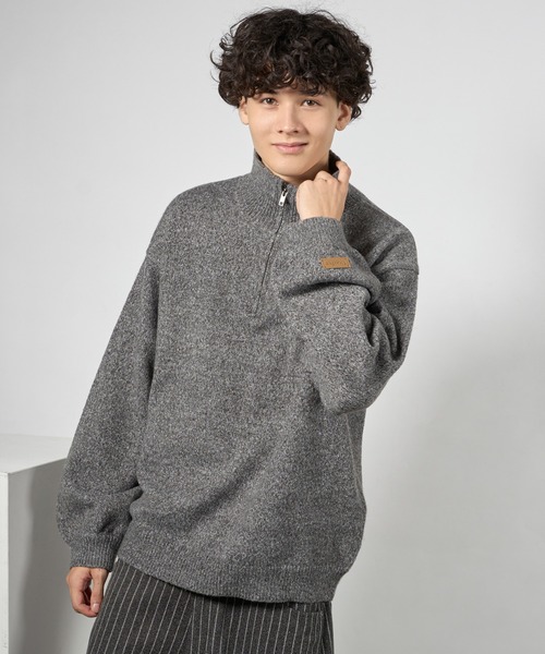 kutir（クティール）の「RUBBER LOGO MELANGE HALF ZIP KNIT/ラバーロゴメランジハーフジップニット（ニット/セーター・メンズ・グリーン系/ブラック/レッド・LARGE/MEDIUM）」の8枚目の写真
