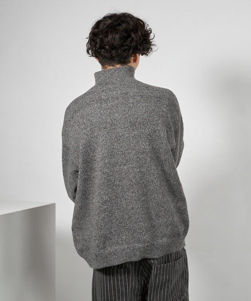 kutir（クティール）の「RUBBER LOGO MELANGE HALF ZIP KNIT/ラバーロゴメランジハーフジップニット（ニット/セーター・メンズ・グリーン系/ブラック/レッド・LARGE/MEDIUM）」の10枚目の写真