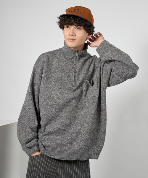 kutir（クティール）の「RUBBER LOGO MELANGE HALF ZIP KNIT/ラバーロゴメランジハーフジップニット（ニット/セーター・メンズ・グリーン系/ブラック/レッド・LARGE/MEDIUM）」の19枚目の写真