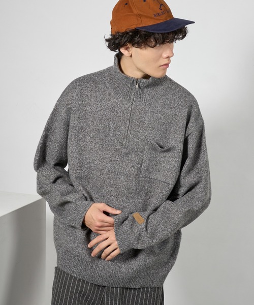 kutir（クティール）の「RUBBER LOGO MELANGE HALF ZIP KNIT/ラバーロゴメランジハーフジップニット（ニット/セーター・メンズ・グリーン系/ブラック/レッド・LARGE/MEDIUM）」の20枚目の写真