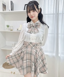 【セットアップ対応】ワンポイント刺繍リボンブラウス