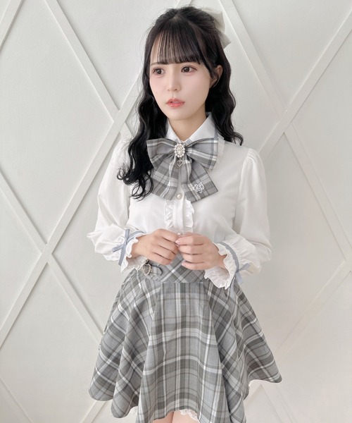 ROJITA（ロジータ）の「【セットアップ対応】ワンポイント刺繍リボンブラウス（シャツ/ブラウス・レディース・ブルー/ピンク/ピンクベージュ・FREE）」の9枚目の写真