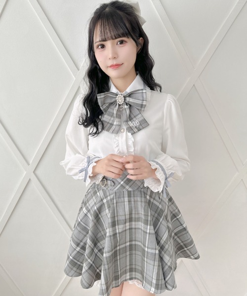 ROJITA（ロジータ）の「【セットアップ対応】ワンポイント刺繍リボンブラウス（シャツ/ブラウス・レディース・ブルー/ピンク/ピンクベージュ・FREE）」の10枚目の写真