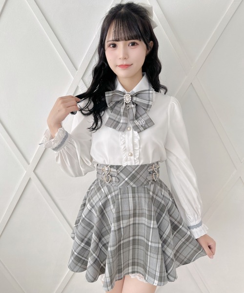 ROJITA（ロジータ）の「【セットアップ対応】ワンポイント刺繍リボンブラウス（シャツ/ブラウス・レディース・ブルー/ピンク/ピンクベージュ・FREE）」の11枚目の写真