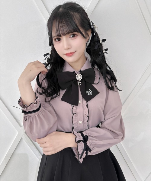 ROJITA（ロジータ）の「【セットアップ対応】ワンポイント刺繍リボンブラウス（シャツ/ブラウス・レディース・ブルー/ピンク/ピンクベージュ・FREE）」の15枚目の写真