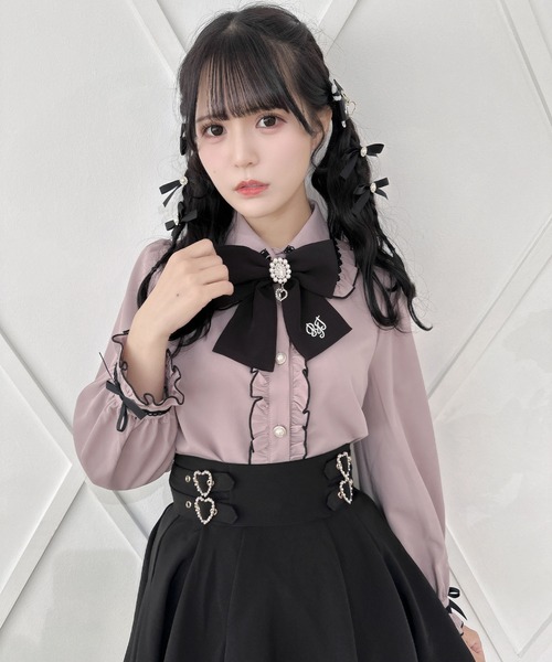 ROJITA（ロジータ）の「【セットアップ対応】ワンポイント刺繍リボンブラウス（シャツ/ブラウス・レディース・ブルー/ピンク/ピンクベージュ・FREE）」の17枚目の写真