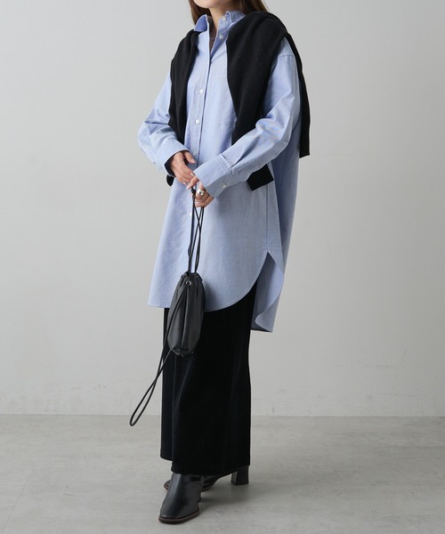 PUAL CE CIN（ピュアルセシン）の「コットンオックスチュニックシャツ（シャツ/ブラウス・レディース・オフホワイト/ブルー・FREE）」の8枚目の写真