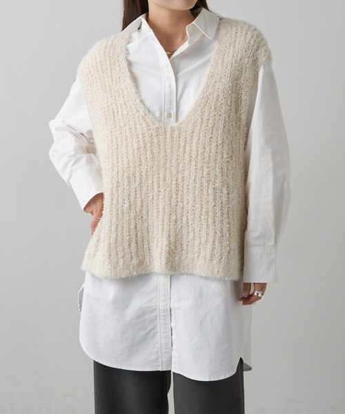 PUAL CE CIN（ピュアルセシン）の「コットンオックスチュニックシャツ（シャツ/ブラウス・レディース・オフホワイト/ブルー・FREE）」の16枚目の写真