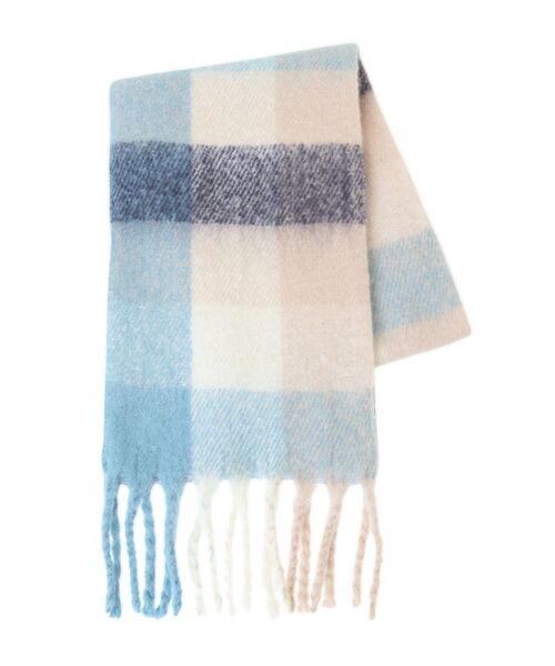 Green　Parks（グリーンパークス）の「ボリュームチェックマフラー（マフラー・レディース・ベージュ/グリーン/サックスブルー/ピンク・FREE）」の3枚目の写真