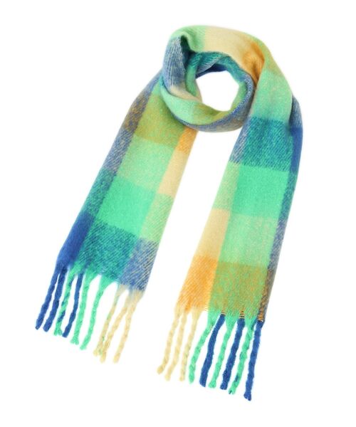 Green　Parks（グリーンパークス）の「ボリュームチェックマフラー（マフラー・レディース・ベージュ/グリーン/サックスブルー/ピンク・FREE）」の14枚目の写真