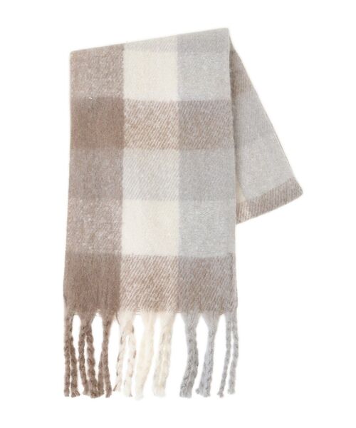 Green　Parks（グリーンパークス）の「ボリュームチェックマフラー（マフラー・レディース・ベージュ/グリーン/サックスブルー/ピンク・FREE）」の16枚目の写真