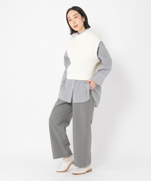 studio CLIP(スタディオクリップ)の「ドロストストライプシャツ(シャツ/ブラウス・レディース・ベージュ/ブラック・FREE)」の21枚目の写真