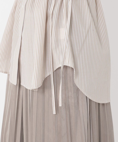 studio CLIP(スタディオクリップ)の「ドロストストライプシャツ(シャツ/ブラウス・レディース・ベージュ/ブラック・FREE)」の17枚目の写真