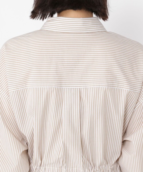 studio CLIP(スタディオクリップ)の「ドロストストライプシャツ(シャツ/ブラウス・レディース・ベージュ/ブラック・FREE)」の18枚目の写真