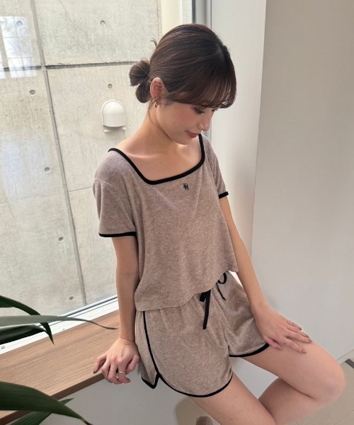 SNIDEL HOME（スナイデルホーム）の「【sorbet light】【接触冷感】パイルセットアップ（ルームウェア/パジャマ・レディース・モカ/アイボリー/ライトブルー/ライトピンク/ピンク/ネイビー・FREE）」の16枚目の写真