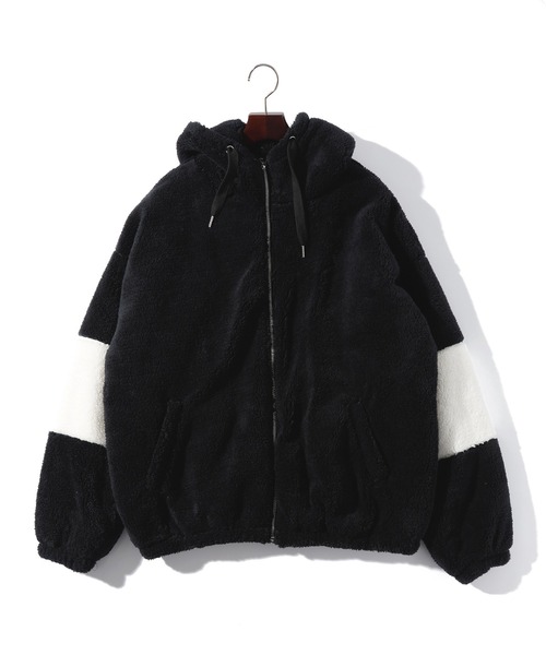 THISIS(ディスイズ)の「メンズライク ビッグシルエット シャギー フリース ジップパーカー(パーカー・レディース・ベージュ/ブラック/オフホワイト・MEDIUM/X-LARGE/LARGE)」の3枚目の写真