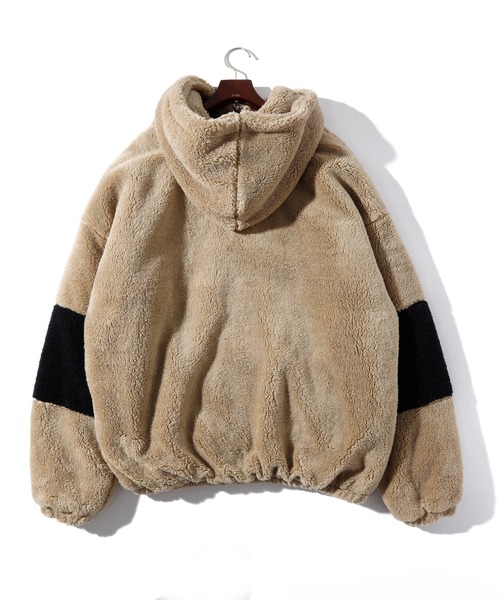 THISIS(ディスイズ)の「メンズライク ビッグシルエット シャギー フリース ジップパーカー(パーカー・レディース・ベージュ/ブラック/オフホワイト・MEDIUM/X-LARGE/LARGE)」の6枚目の写真