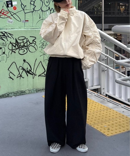新品タグ付き CIAOPANIC TYPY 袖・背中ギャザーブルゾン CIAOPANIC TYPY｜【UNISEX】袖ギャザーナイロンブルゾン