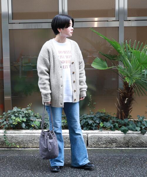 Right-on(ライトオン)の「HONEYSUCKLE ROSE(ハニーサックルローズ)ミックスニットカーディガン(カーディガン/ボレロ・レディース・オレンジ/オフホワイト・M/L/XL)」の15枚目の写真