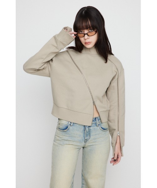 【セール】CURVE ZIP スウェット（スウェット）｜LAGUA GEM（ラグアジェム）