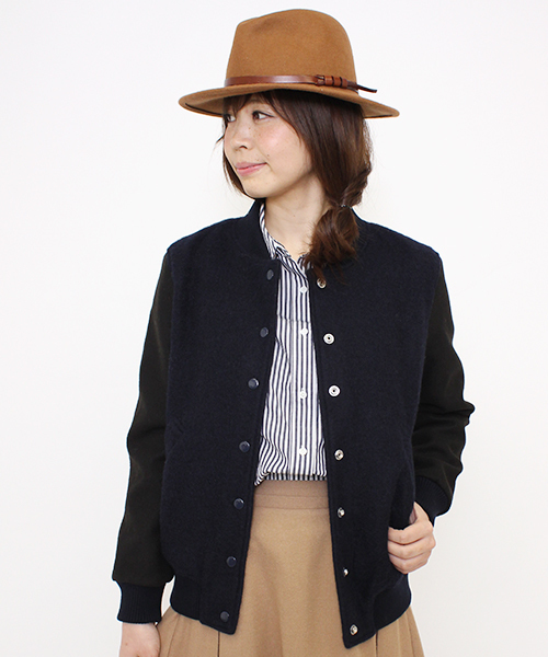 CIAOPANIC TYPY（チャオパニックティピー）の「スライバー配色アワードジャケット（ブルゾン・レディース・キャメル/オリーブ/ネイビー・SMALL/MEDIUM）」の3枚目の写真